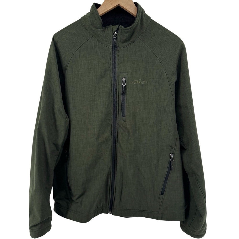ORVIS Men's Large Trout Bum Waterproof Windproof Softshell Jacket Full Zip Gray